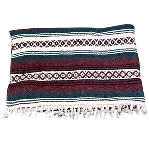 Vintage Mexican Native America Serape Saltillo Southwest Throw Blanket Rug